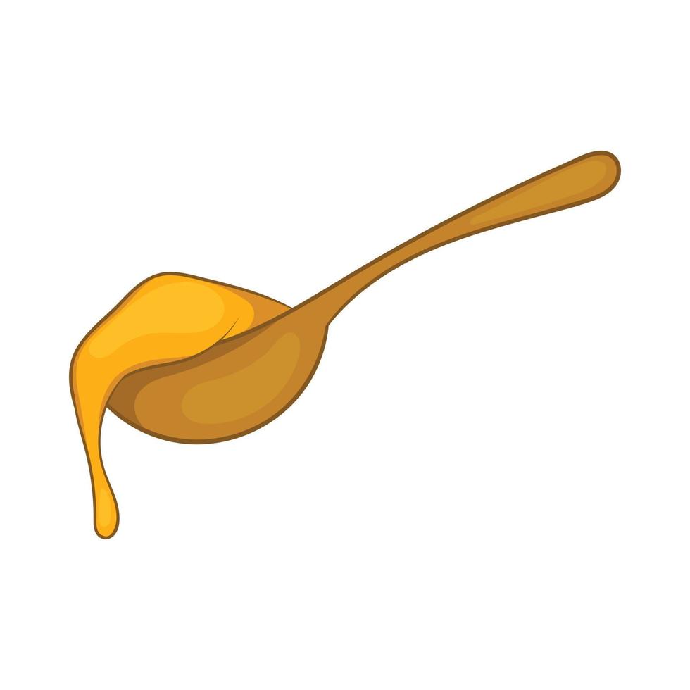 cuillère d'icône de miel, style cartoon vecteur