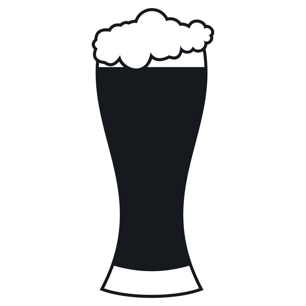 icône de verre de bière, style simple vecteur