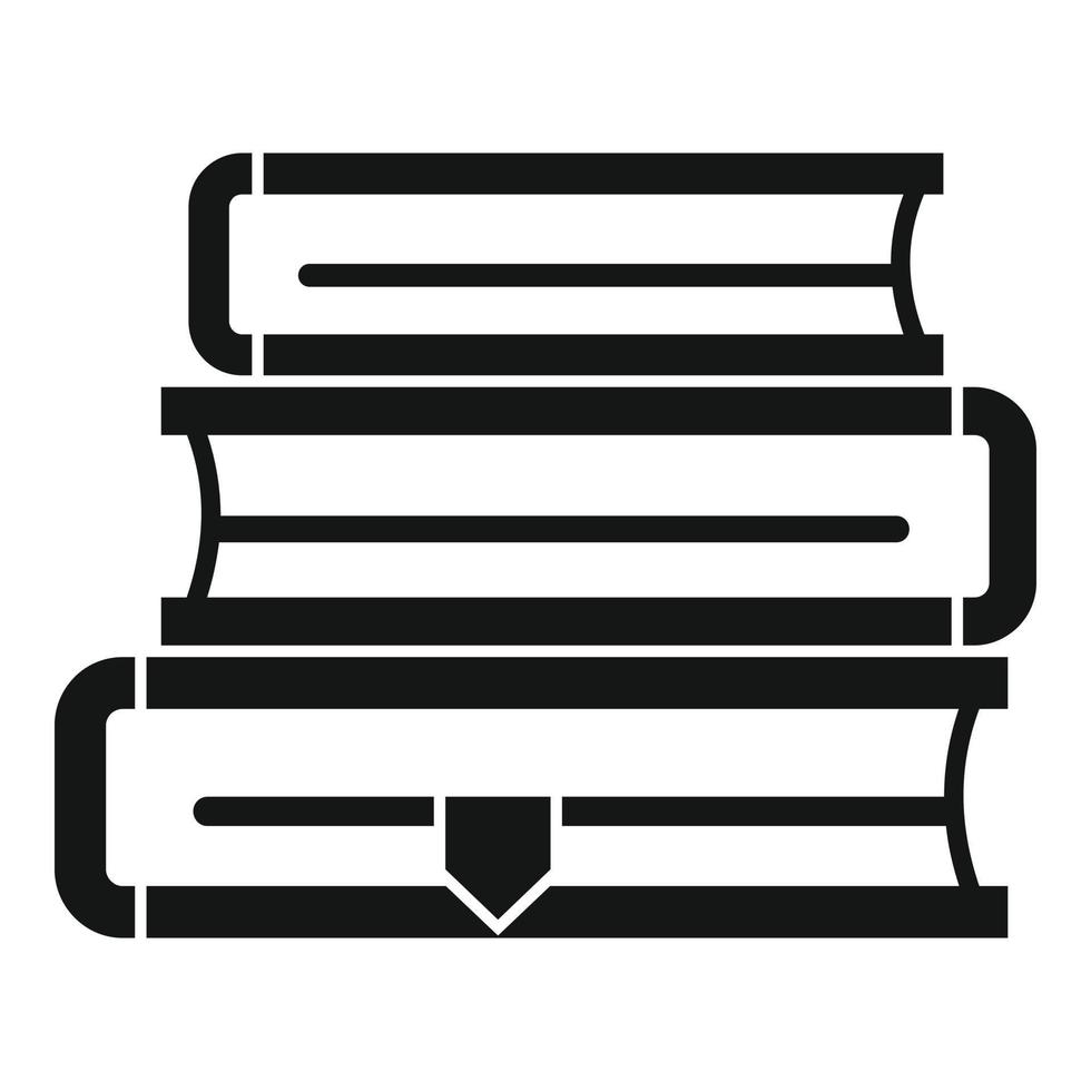 icône de pile de livre de bibliothèque, style simple vecteur