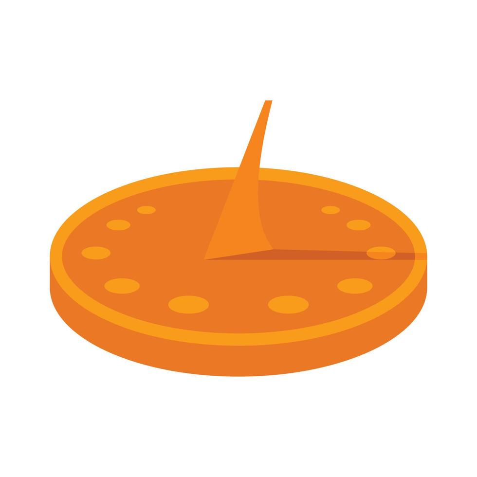 icône de cadran solaire marron, style plat vecteur