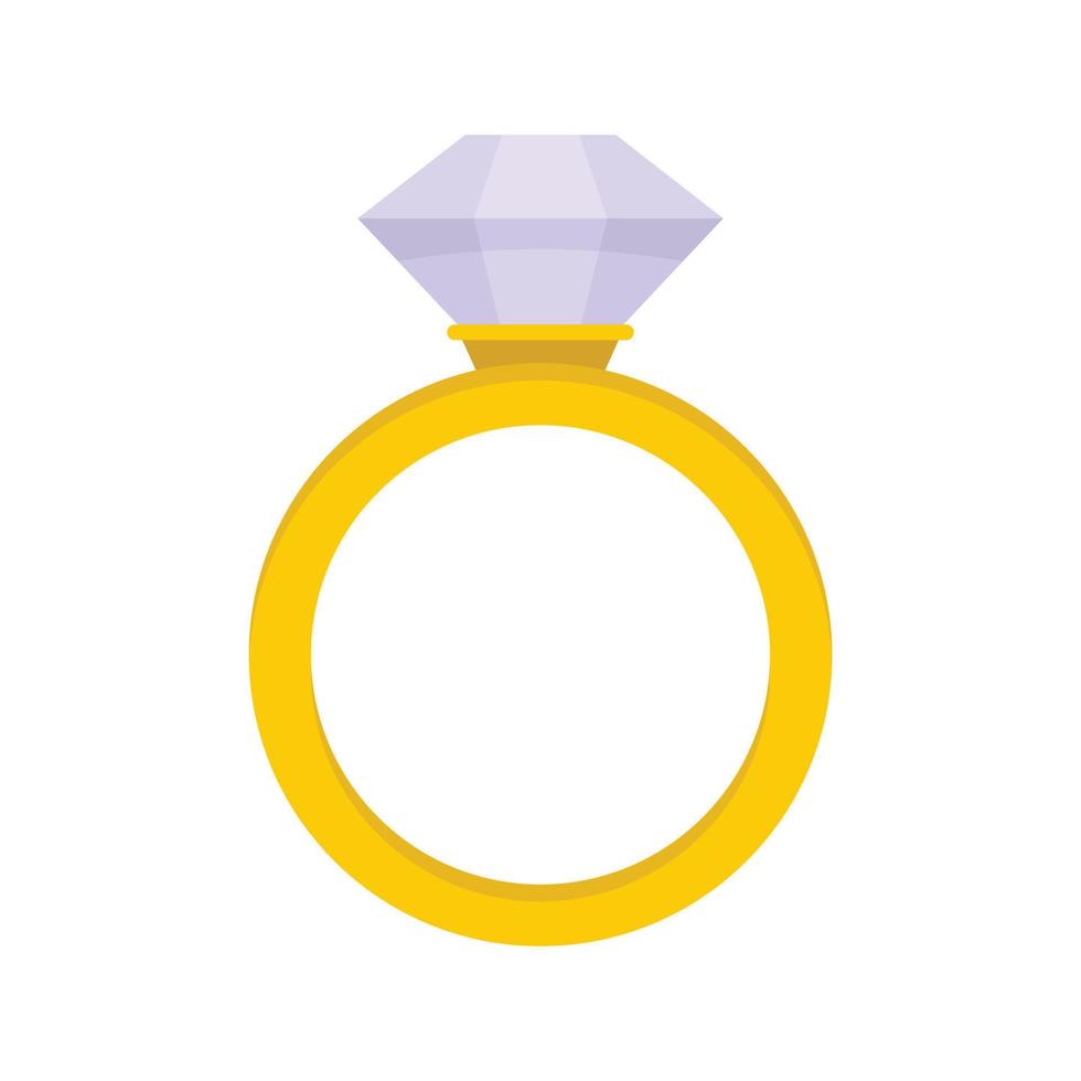 icône de bague en diamant de cérémonie, style plat vecteur