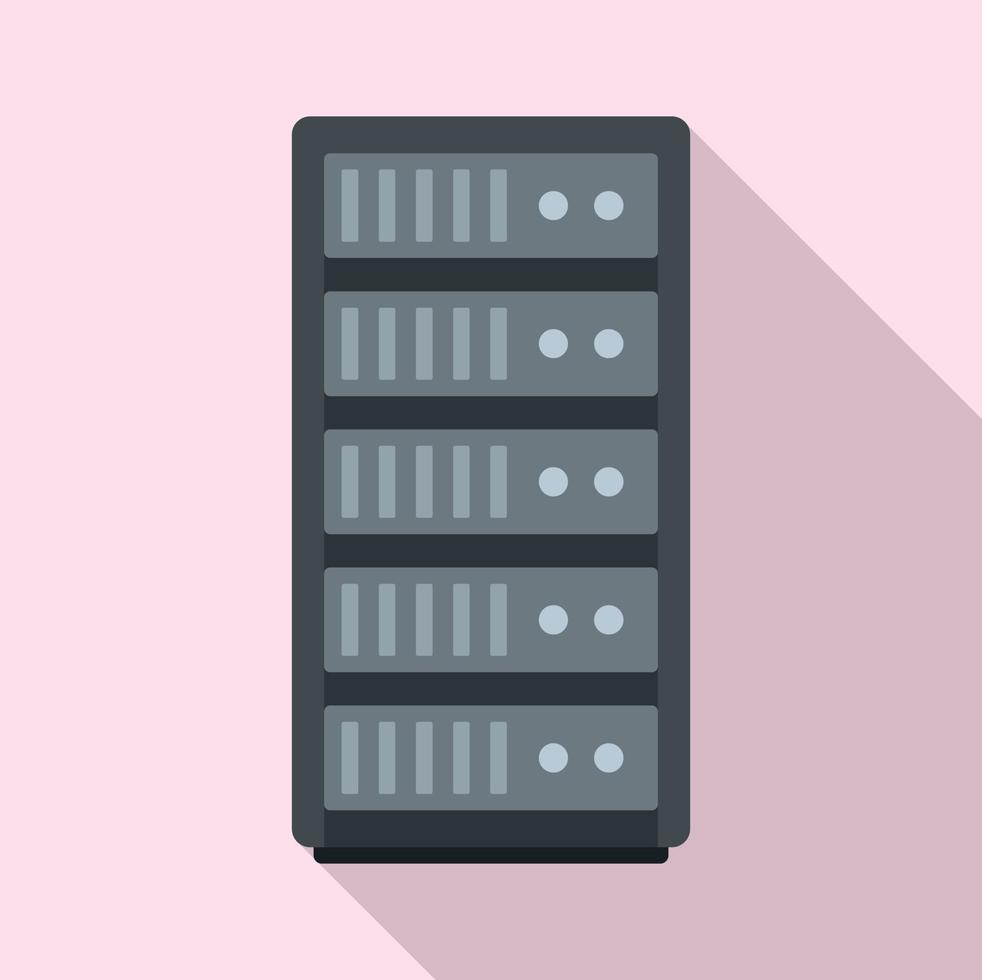 icône de serveur cloud de données de stockage, style plat vecteur