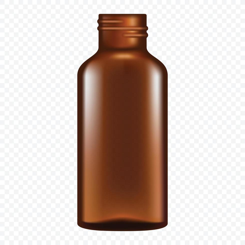 icône de bouteille en verre de pipette, style réaliste vecteur