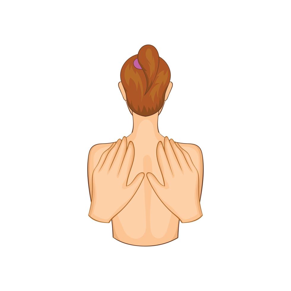 icône de massage du dos, style cartoon vecteur