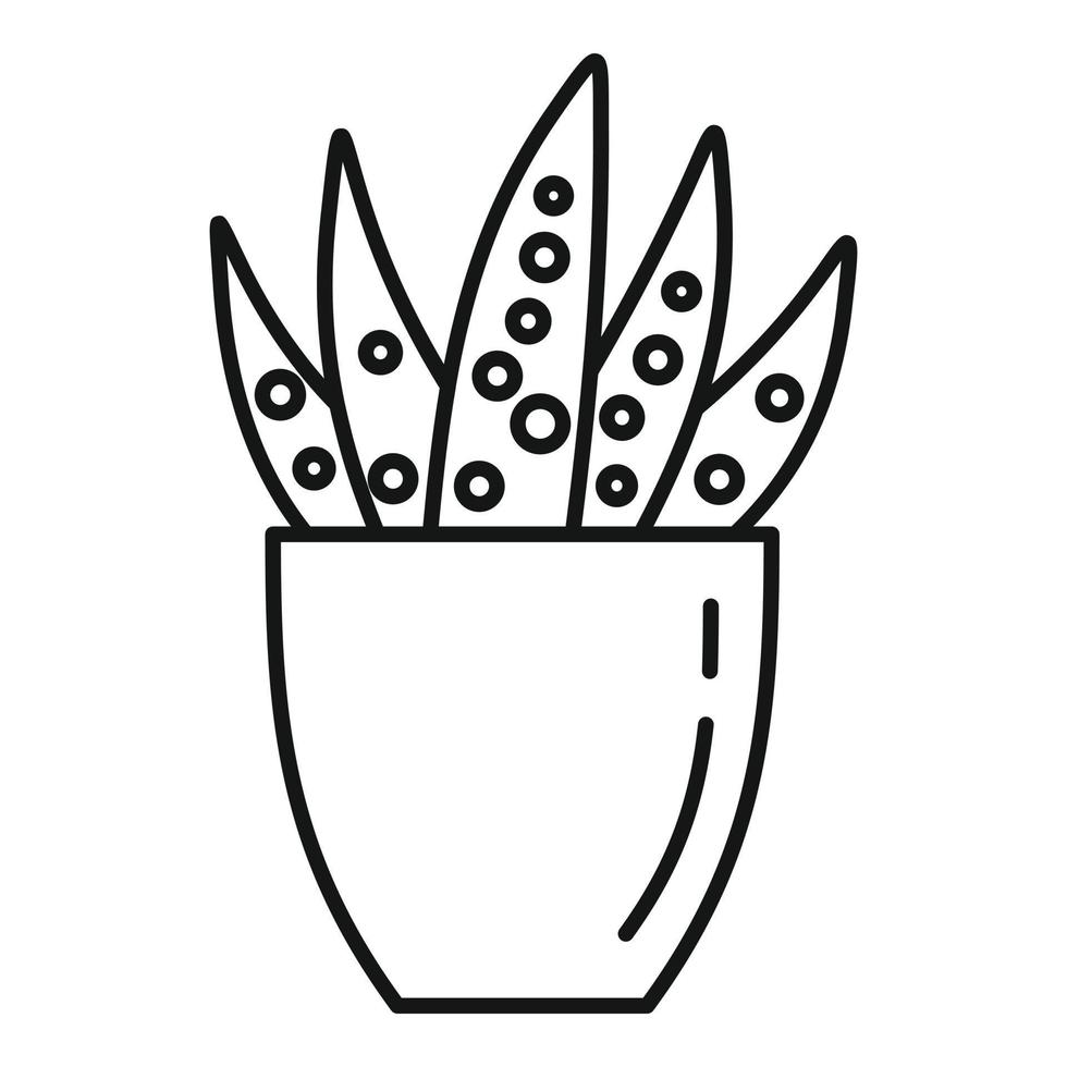 icône succulente en pointillé, style de contour vecteur