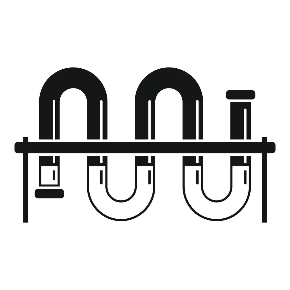icône de tuyau de laboratoire, style simple vecteur