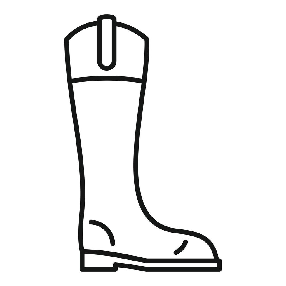 icône de botte à cheval en cuir, style de contour vecteur