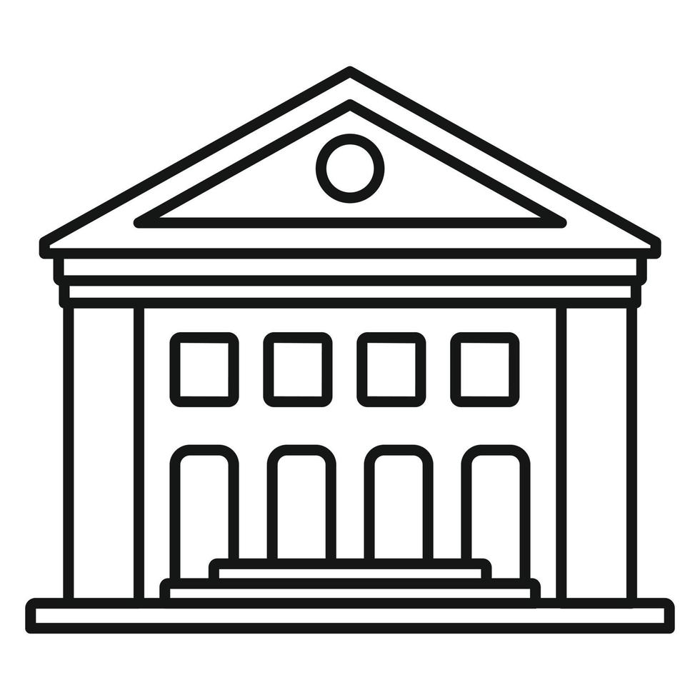 icône de l'ancien palais de justice, style de contour vecteur