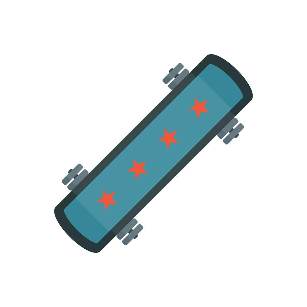 icône de skateboard de roue, style plat vecteur
