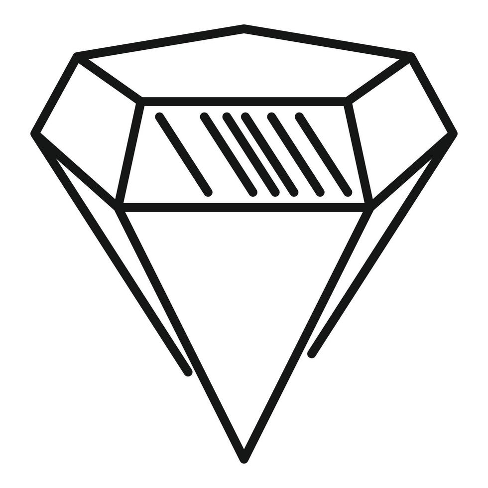 icône de diamant de casino, style de contour vecteur