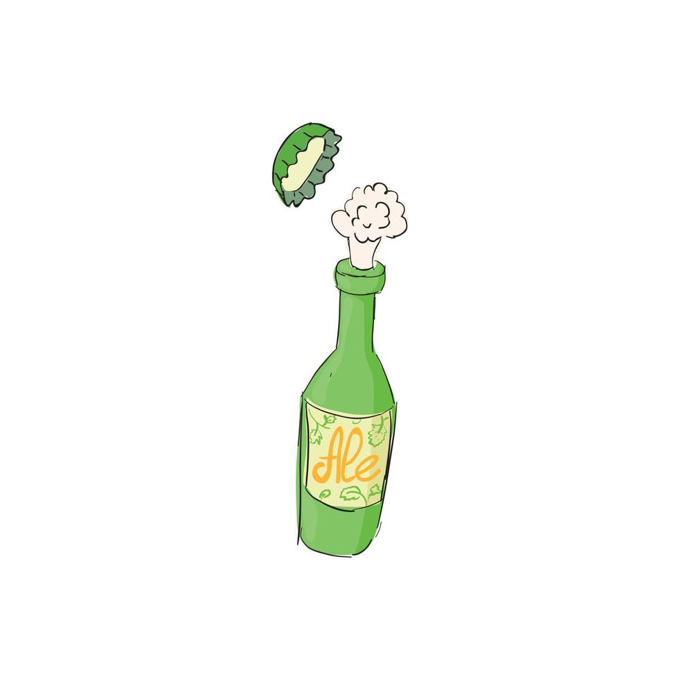 icône de bouteille de bière, style cartoon vecteur