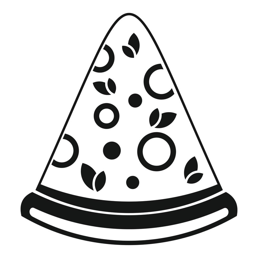 icône de tranche de pizza maison, style simple vecteur