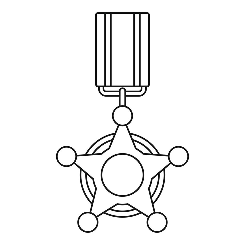 Médaille icône vecteur fine ligne