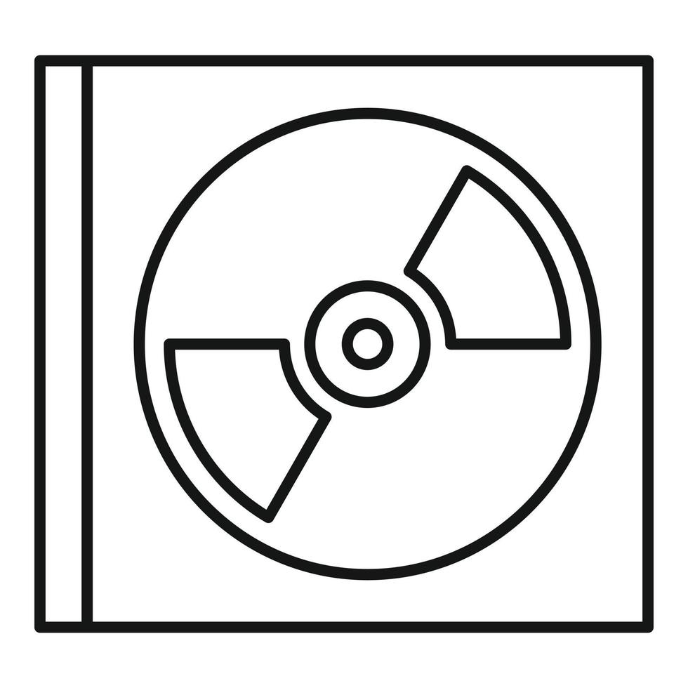 icône de disque de musique, style de contour vecteur