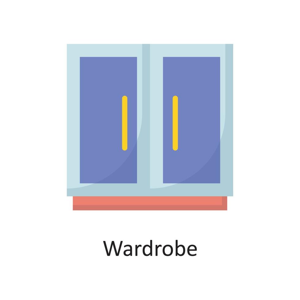 illustration de conception d'icône plate de vecteur de garde-robe. symbole d'entretien ménager sur fond blanc fichier eps 10