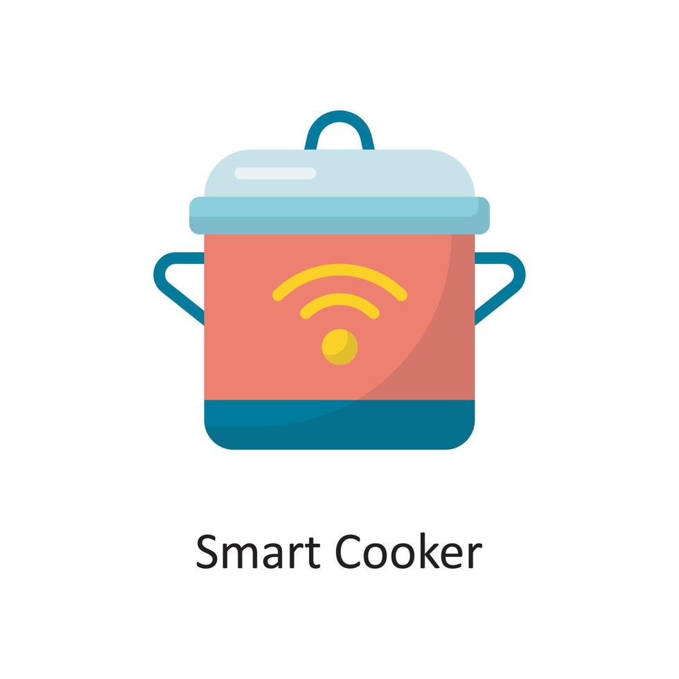 illustration de conception d'icône plate vectorielle de cuisinière intelligente. symbole d'entretien ménager sur fond blanc fichier eps 10 vecteur