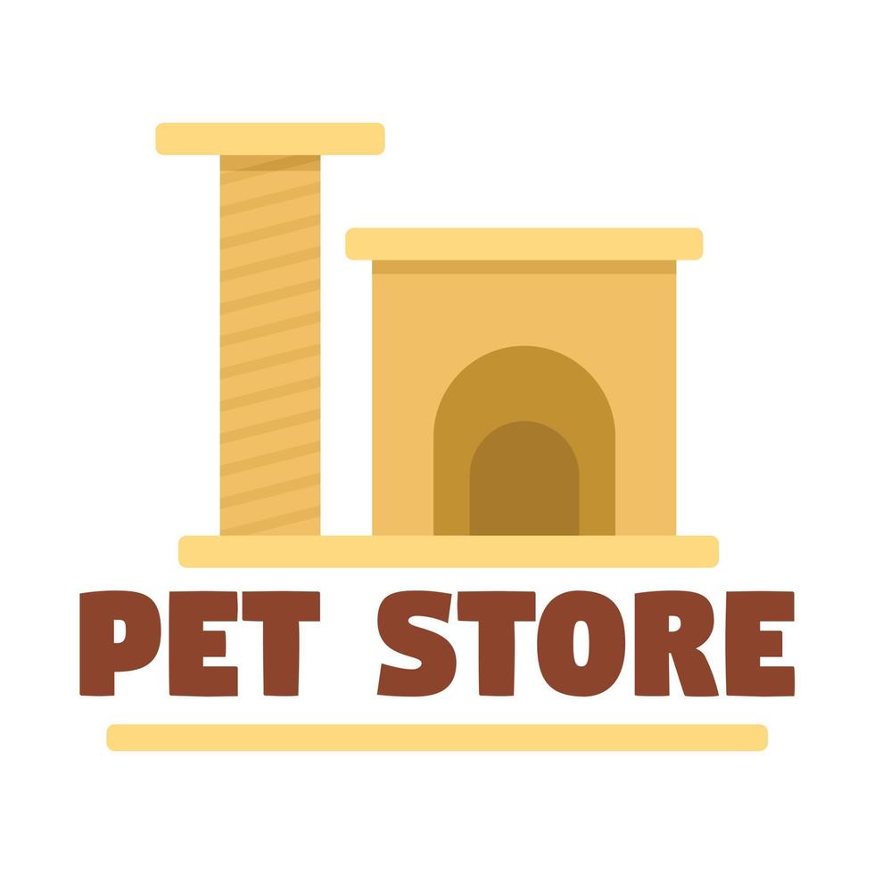 logo de jouets pour chat animalerie, style plat vecteur