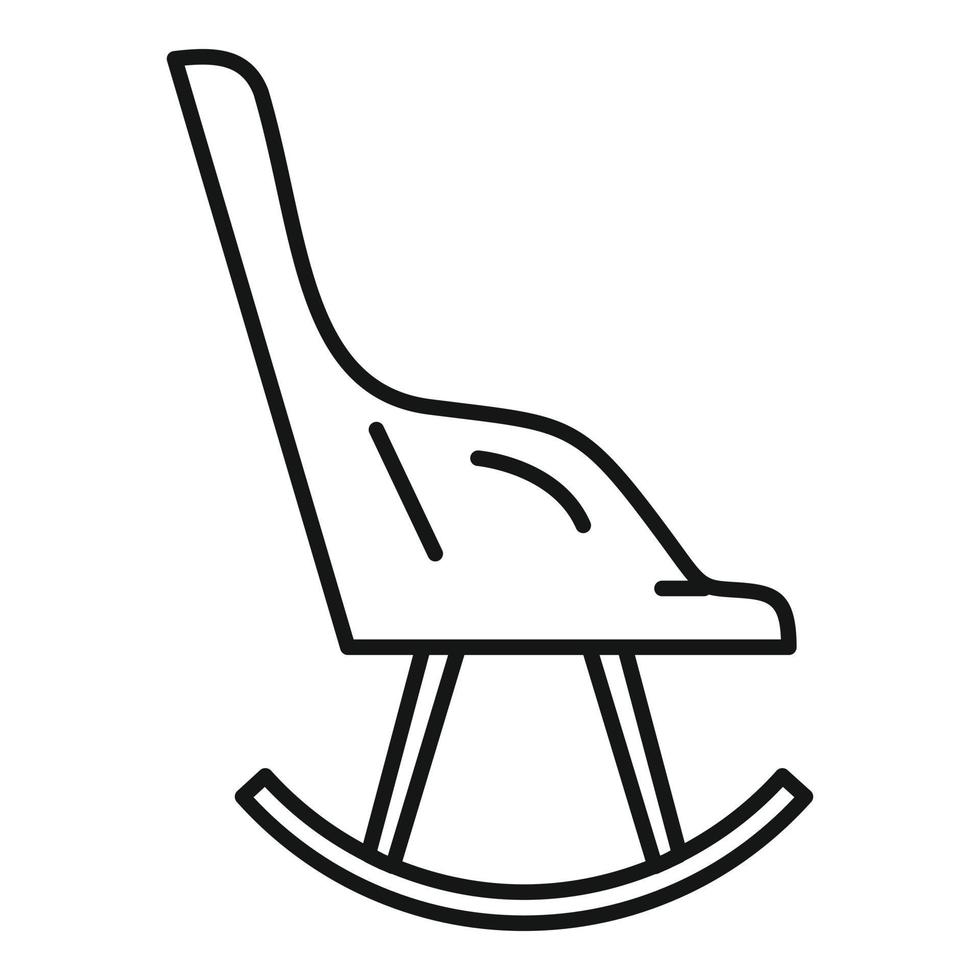 icône de fauteuil à bascule moderne, style de contour vecteur