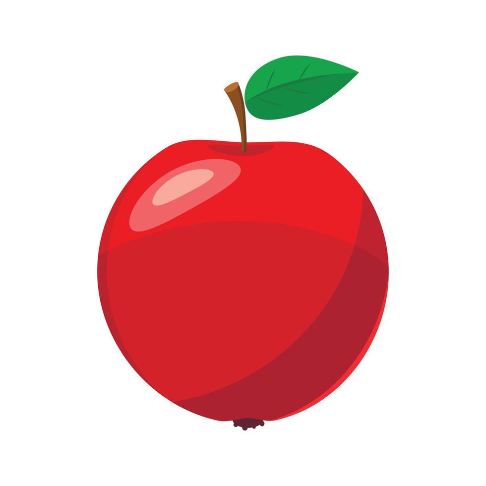 icône de pomme rouge fraîche, style cartoon vecteur