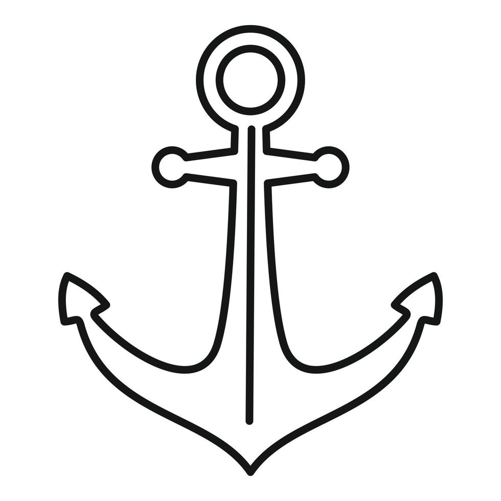 icône d'ancre de navire, style de contour vecteur