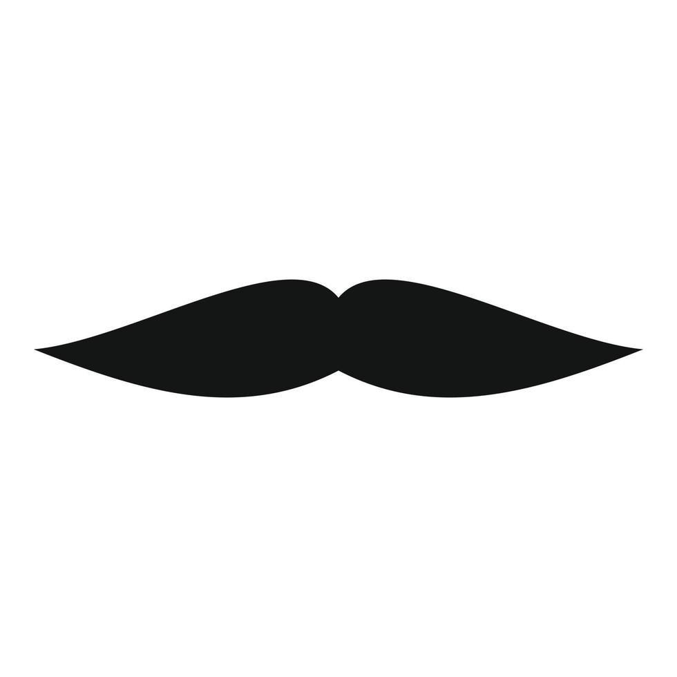 icône de moustache plate, style simple. vecteur