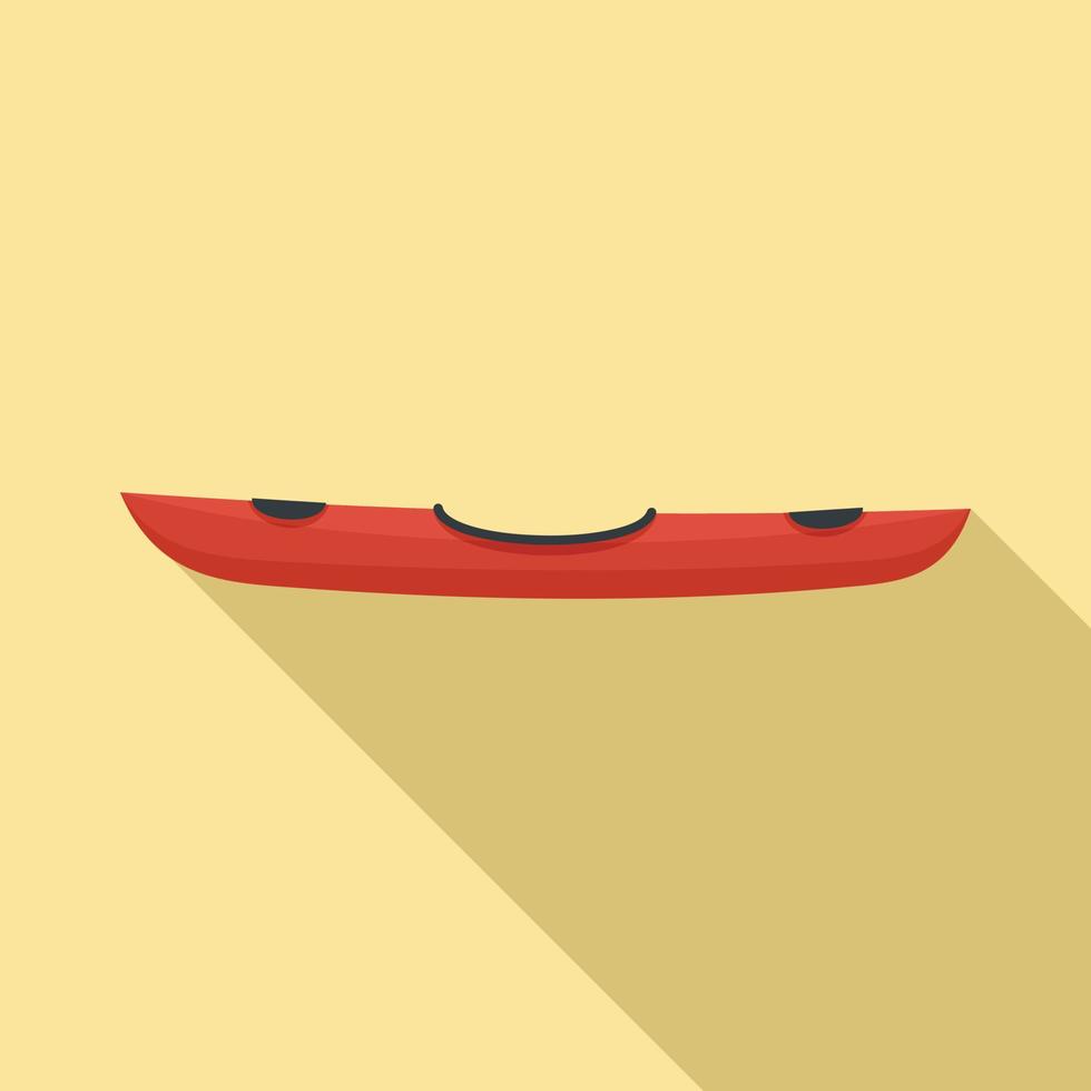 icône de kayak vue de côté, style plat vecteur