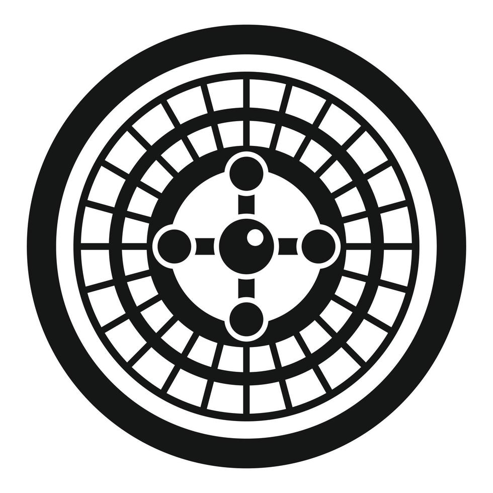 icône de la roulette de fortune, style simple vecteur