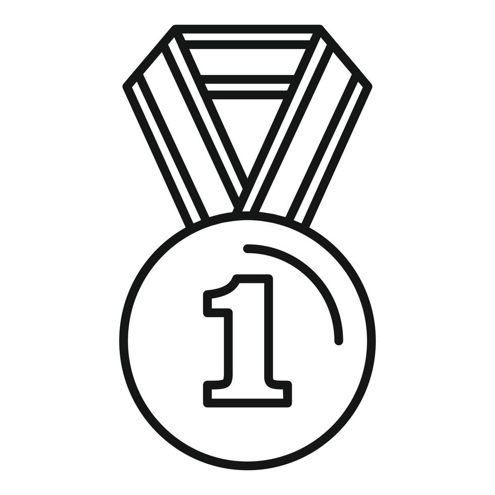 icône de médaille de champion de chien, style de contour vecteur