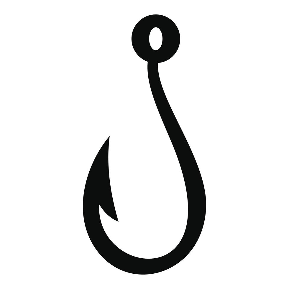 icône de crochet de pêche d'été, style simple vecteur