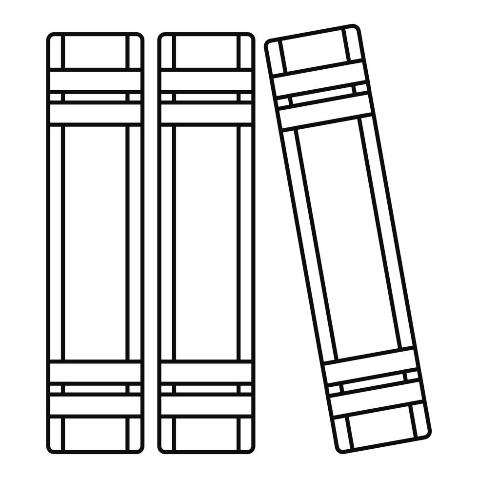 icône de support de livre de bibliothèque, style de contour vecteur