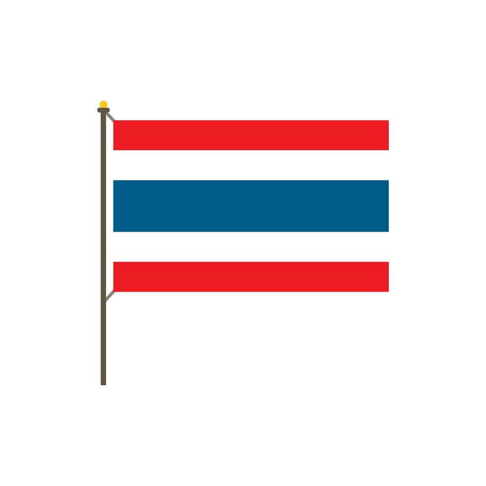 drapeau de la thaïlande, icône de style plat vecteur