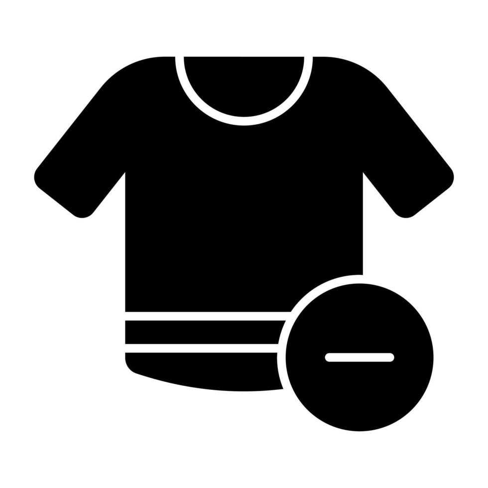 une icône de conception de glyphe de retirer la chemise vecteur