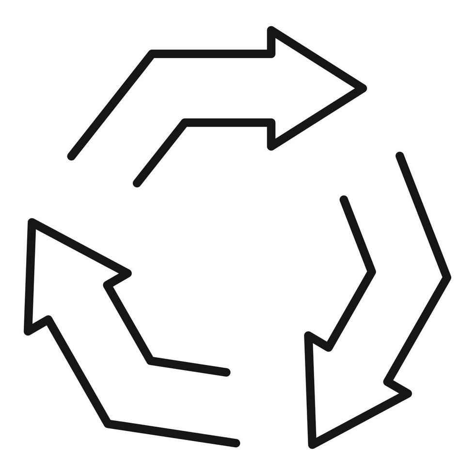 icône de recyclage des ordures, style de contour vecteur