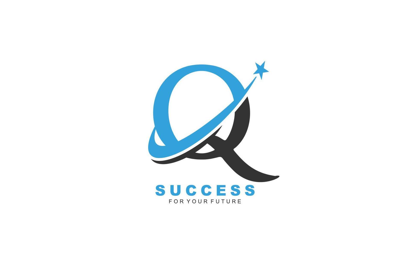 q logo star pour la société de marque. illustration vectorielle de modèle de lettre pour votre marque. vecteur