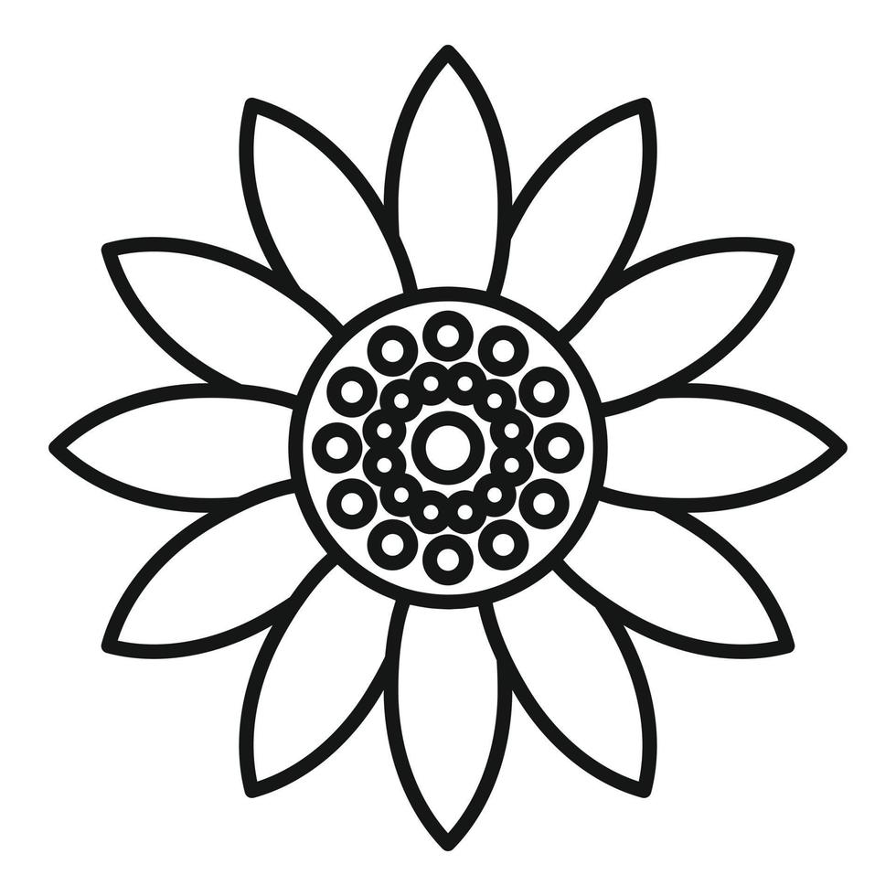 icône de fleur d'hélianthus, style de contour vecteur