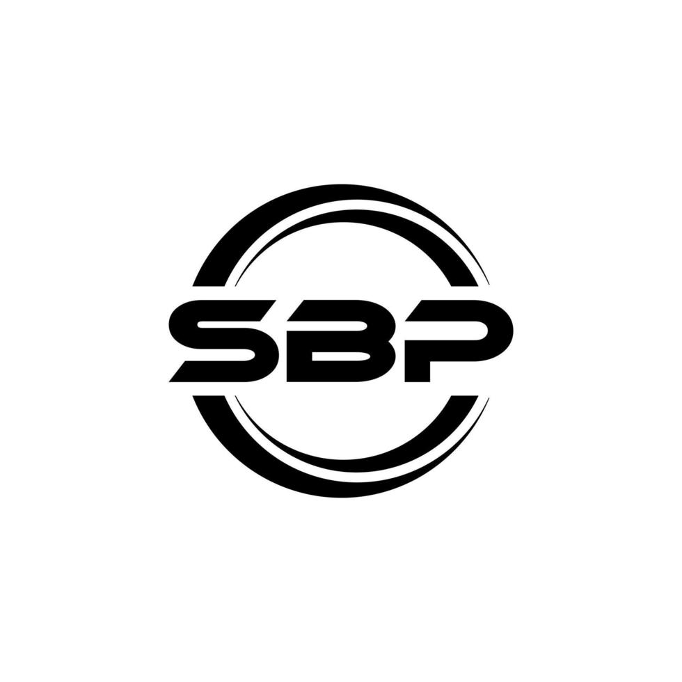 création de logo de lettre sbp en illustration. logo vectoriel, dessins de calligraphie pour logo, affiche, invitation, etc. vecteur