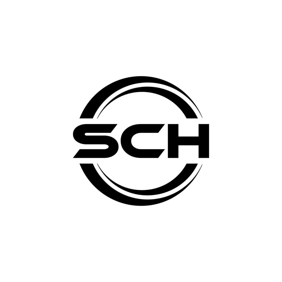 création de logo de lettre sch en illustration. logo vectoriel, dessins de calligraphie pour logo, affiche, invitation, etc. vecteur