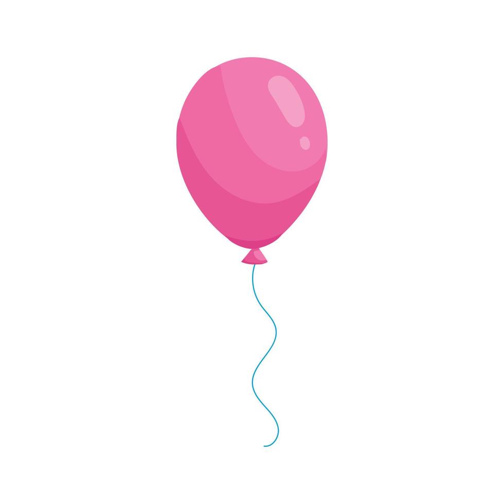 icône de ballon rose en style cartoon vecteur