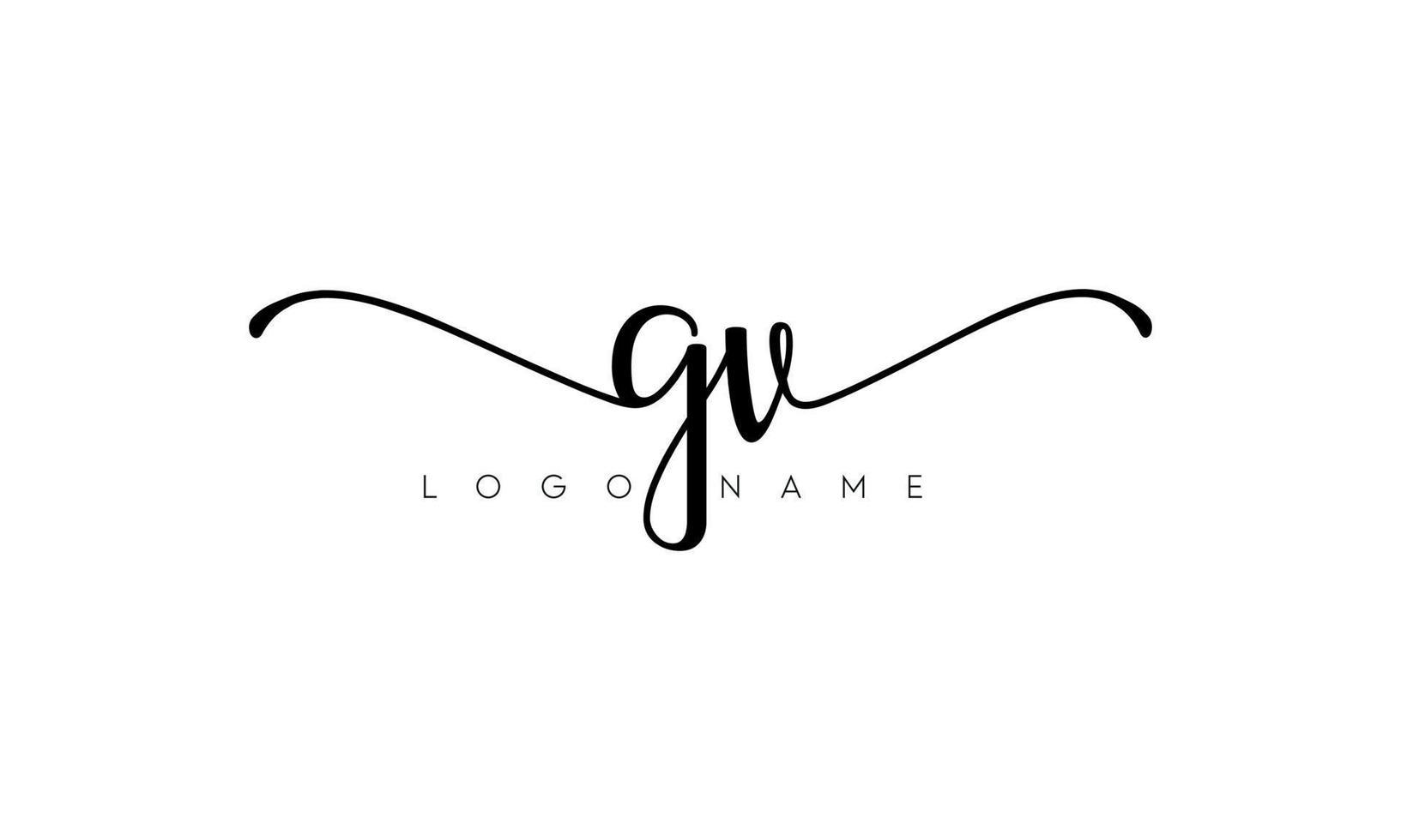 écriture manuscrite lettre gv logo pro fichier vectoriel