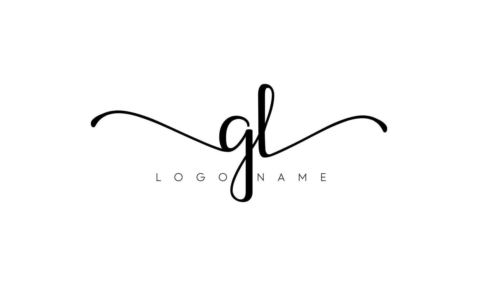 écriture manuscrite lettre gl logo pro fichier vectoriel