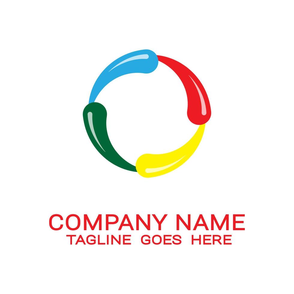 cercle de couleur de flux de conception de logo d'entreprise vectoriel rond.