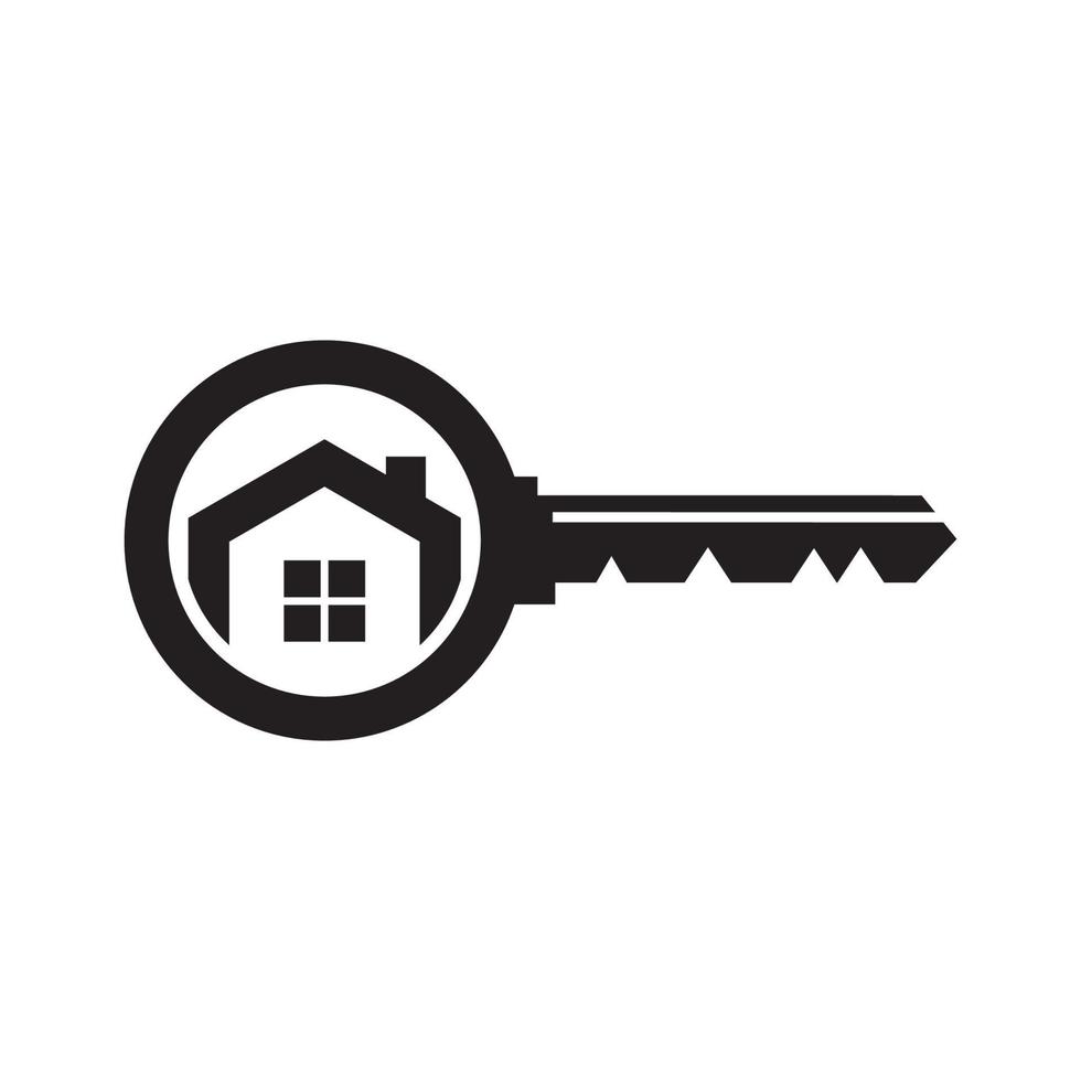 création de logo de clé de maison vecteur