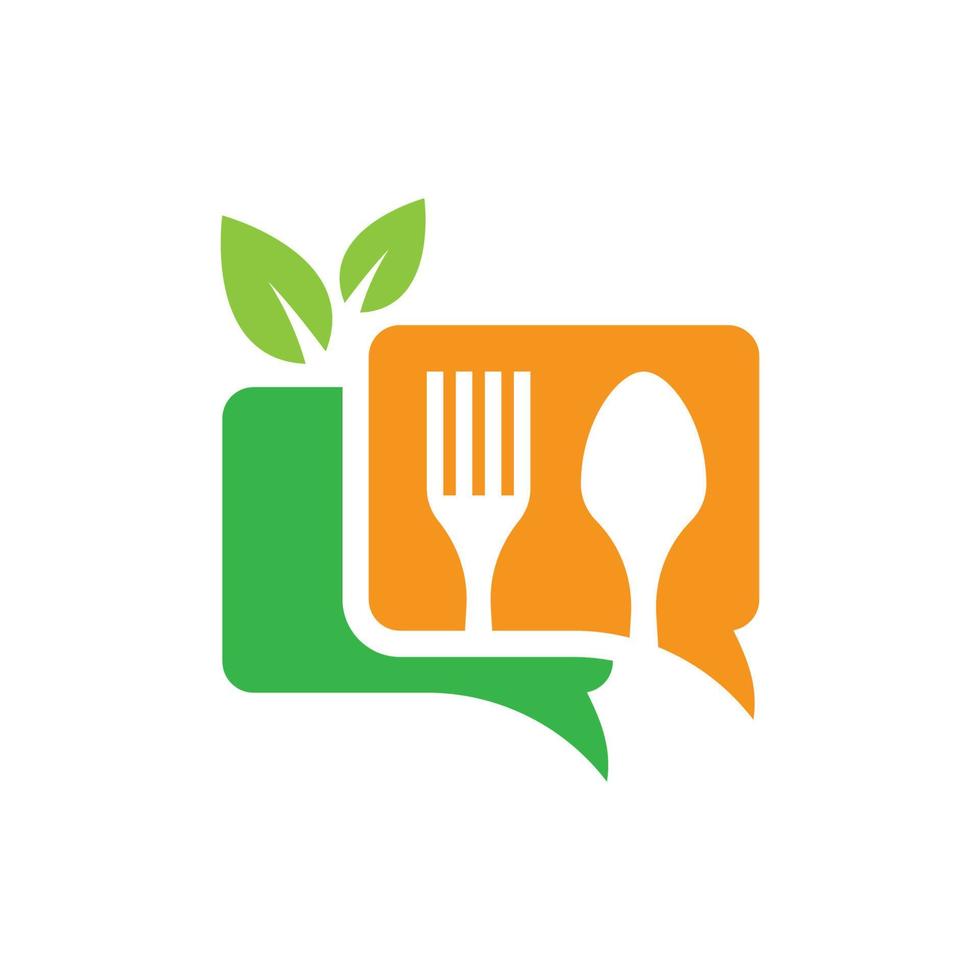 illustration d'images de logo de conversation de nourriture vecteur