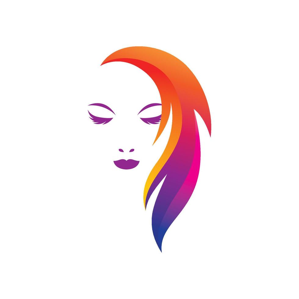 logo de coiffure et de salon de beauté vecteur