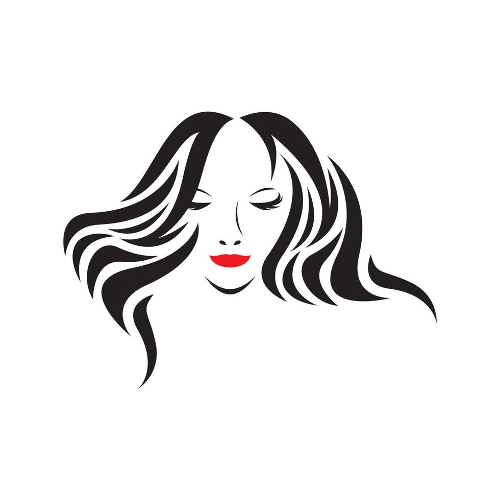 logo de coiffure et de salon de beauté vecteur