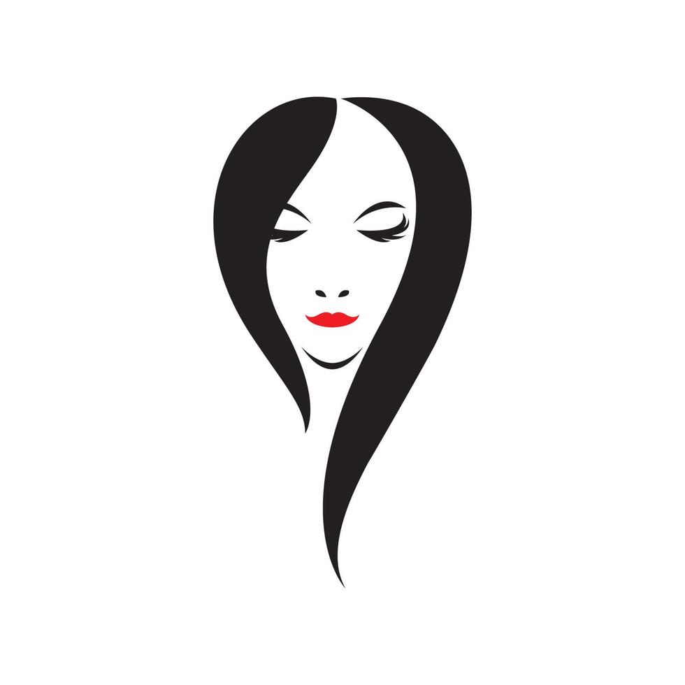 logo de coiffure et de salon de beauté vecteur