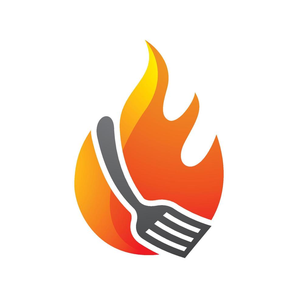illustration d'images de logo de gril chaud vecteur