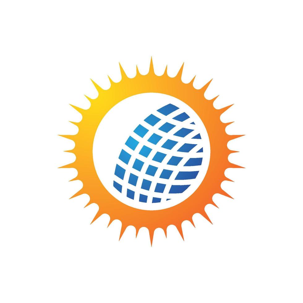 modèle de logo de technologie solaire vecteur