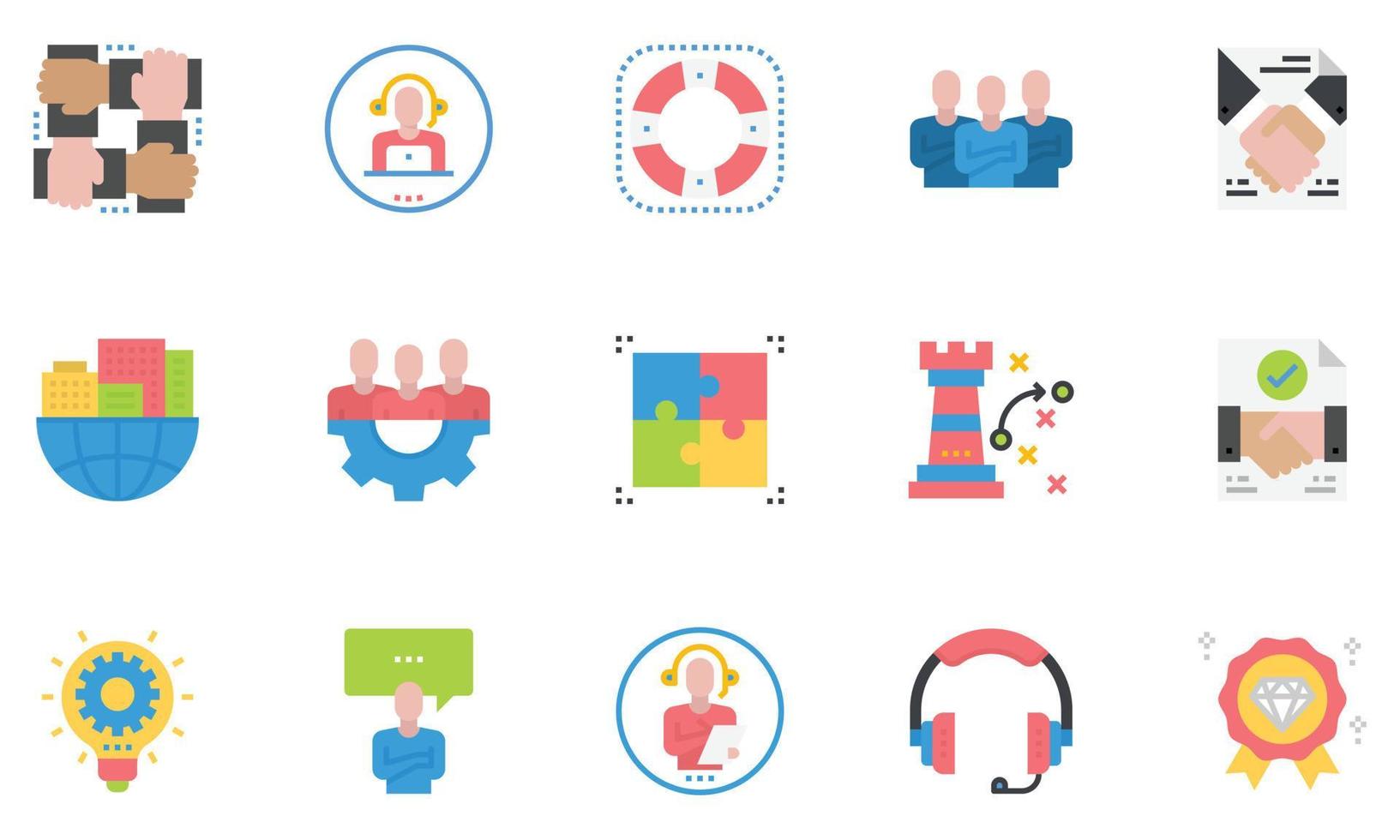 icônes d'affaires illustration vectorielle, solution, personnes, équipe, leadership vecteur