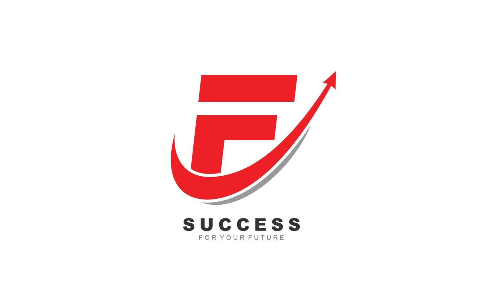 f logo business pour la société de marque. illustration vectorielle de modèle de flèche pour votre marque. vecteur